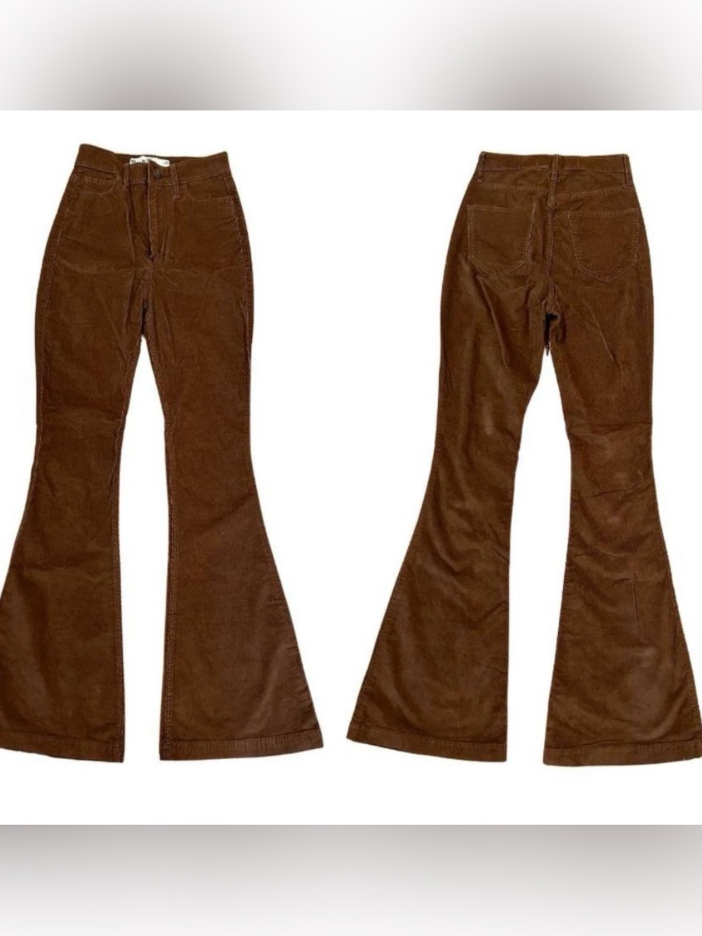 Hollister High-Rise Flare Corduroy Pants brown W27 L30 very stretchy